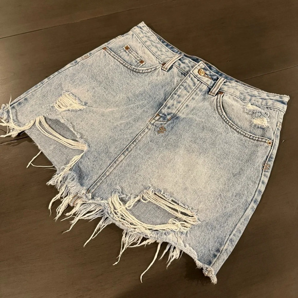 Ksubi Mini Moss Distressed Denim Skirt - Picture 6 of 13